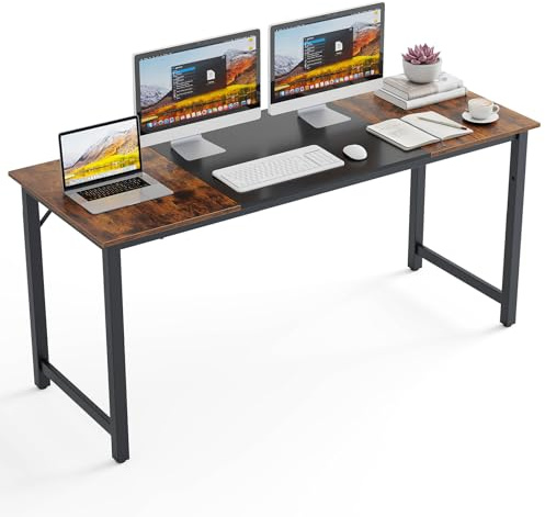 GYMAX Escritorio para Ordenador, Mesa de Oficina Grande 160x60 cm, Escritorio de Estudio con Marco Metálico Resistente, Mesa de Moderno en Casa, para Oficina, Sala de Conferencias