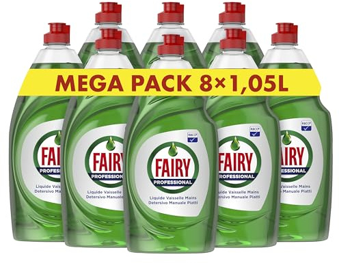 Fairy Professional Original Liquide Vaisselle 8.4L (8x1.05L), Nettoie Jusqu’à 80 000 Assiettes