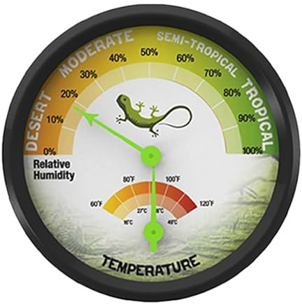 SHINEOFI Termómetro Para Terrario De Reptiles Higrotermógrafo Doble Medidor De Temperatura Y Humedad Sin Batería Para Cajas De Gecko Tortuga Criaderos Y Espacios Interiores