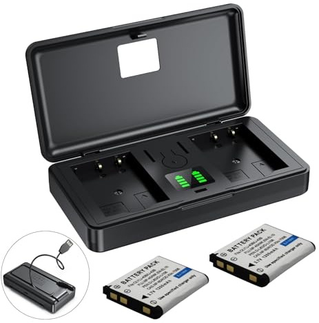 LI-40B/42B NP-45/80/EN-EL0 K-7006 D-LI63 D-LI108 (1200 mAh) batteriladdare (inklusive bärgningsbatterier) kompatibel med kameror (LI-40B/42B NP45/80 EL0)