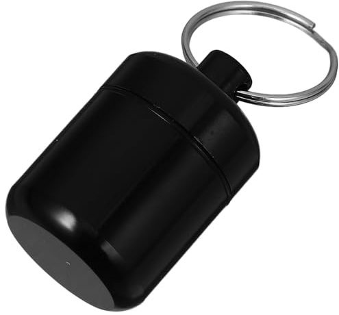 jojofuny Portable Black Metal Earplug Storage Case Aluminium Alloy Stylish Simple Design Earbud Case with Keychain Protecting Earplugs from Wear and Tear Suitable for Concerts and Travel