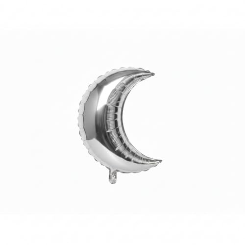 Palloncino a Forma di Luna, in Foil Metallico, Colori Assortiti, 70 cm (argento)