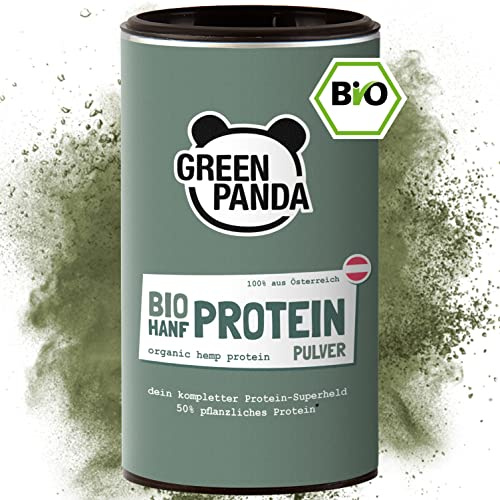 GREEN PANDA® Bio Hanfprotein mit 50g pflanzlichem Eiweiß aus Österreich | Hanfproteinpulver Bio ist ideal für deinen Proteinshake