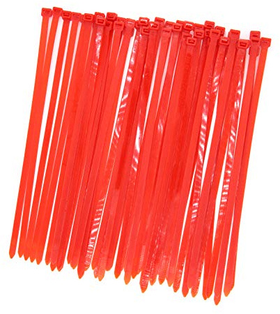 HAODE FASHION Heavy Duty Red Color Cable Ties, Durable Heavy Duty Zip Ties 120 lbs, Holiday Decoration Fastening Plastic Ties,Handheld Electric Cord Management Wire Straps (50 Pack, Red Color)