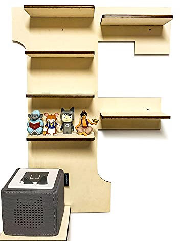 DIY Regal Buchstabe A-Z für die Musikbox passend für Toniebox Kinder Baby Zimmer zum selbst bemalen mit Wunschname tolles individuelles Geschenk zum Geburtstag zu Ostern Weihnachten (Buchstabe: F)