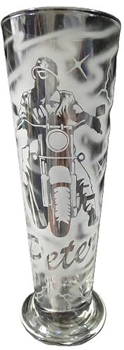 Biertulpe Altbiertulpe 0,3 l mit Gravur Motorradfahrer biker Logo und Name personalisiert Pils Glas Bierglas Pilsnerglas Kölschglas individuell Geschenk Biertrinker Motorrad Chopper
