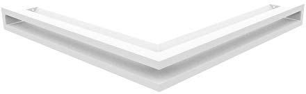 Grille de Ventilation KRATKI AIR | Grille de cheminée d'angle Ouverte 560 x 560 x 60 mm | Blanc | Grille d'extraction pour Ventilation de cheminée | Prise d'air à Un Angle de 45 degrés