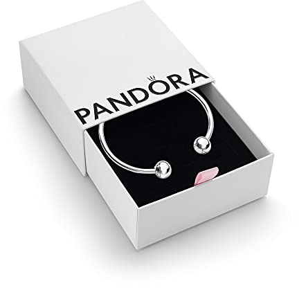 PANDORA Moments Women's Sterling Silver Open Bangle Bracelet, Size 16, With Gift Box