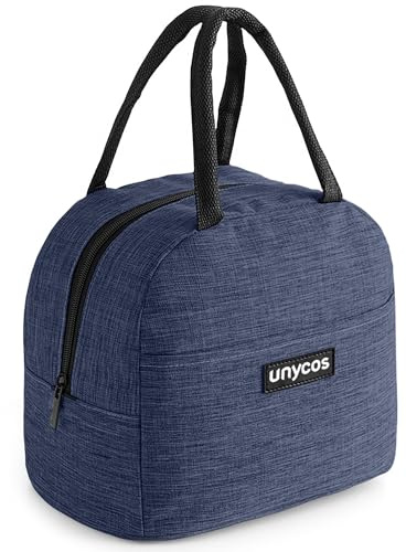 unycos - 7L Kühltasche, Lunch Bag, Thermotasche mit Folienfutter, Lunchtasche Isoliert, Regenjacke, Leichte, Einfache Reinigung, Lunchbox Tragbar, Tasche Arbeit Reisen Büro Picknick (Blau)