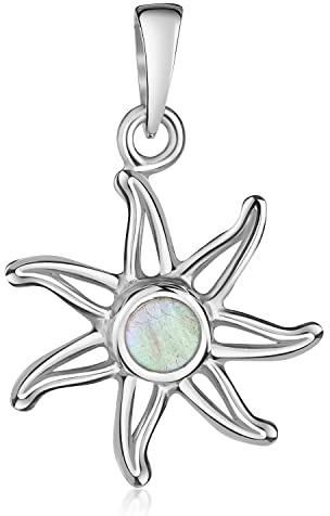 MATERIA by Matthias Wagner Damen Anhänger Silber 925 Sonne mit Perlmutt wahlweise mit Kette