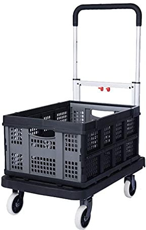 TAHALI Carrello della Spesa Carrello a pianale Pieghevole Carrello Portatile a Quattro Ruote Stupido Carrello for furgoni Carrello for Auto da casa Carrello della Spesa