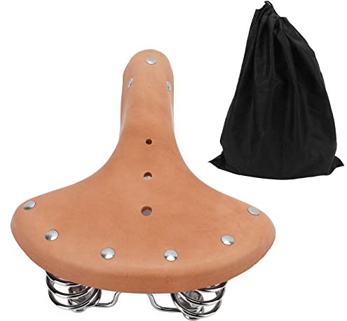 Cyrank Fahrradsattel, Leder Fahrradsattel Vintage Classic Fahrradsitz Mit Feder Zum Radfahren