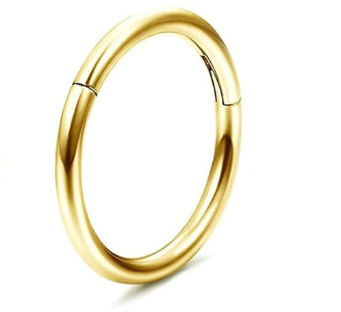ESHIONER G23 Titan piercing näsringar, helix tragus, allergivänlig, silver, guld, svart, broskringar, piercing, septum, 14G, 16G, 18G, 20G, 6MM/8MM/10 mm, 12 mm, näsring, piercing, 1 st, (16g)1.2*8mm,
