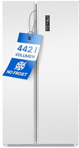 Bomann SBS 7344 Stand Side-by-Side Kombination, 90 cm breit, 442 L, Total NoFrost, Schnellkühlfunktion, Schnellgefrierfunktion, Energiesparmodus, Auto-Funktion, weiß