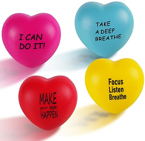 Ainiv 4Pz Antistress, Palline Squeeze Antistress in Schiuma, Pallina Antistress per Festa, Regali di Compleanno, Giocattoli da spremere per Ansia, Fidget, Tensione - Amore