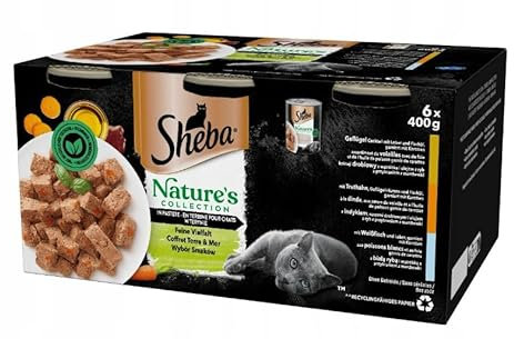 Sheba Katzenfutter Nassfutter Nature's Collection in Pastete Feine Vielfalt 12 Dosen (2 x 6 x 400g)