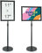 VEVOR Porte-Affiche 420 x 297 mm Présentoir sur Pied Rotation à 360° Hauteur Réglable 850-1357 mm Panneau d'Affichage en Alu avec Base Lestée et Feuille PVC pour Menu Information Mariage Restaurant