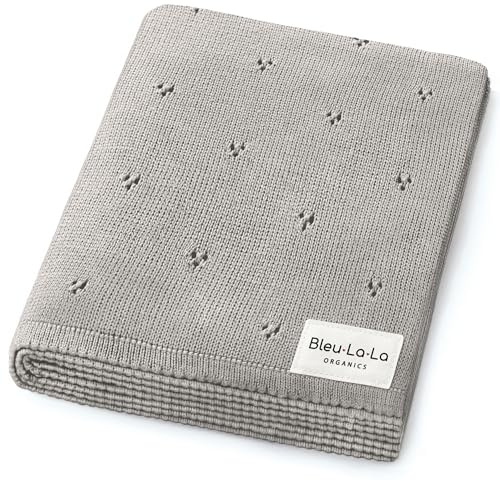 Bleu La La Manta Pointelle para Bebés para Niños y Niñas, 100% de Lujo de Algodón Suave para Envolver en la Cuna o Cochecito, Manta de Regalo para Recién Nacidos, Bebés y Niños Pequeños (Gris Paloma)