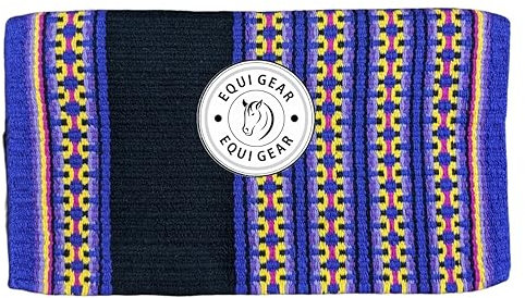 EQUIGEAR Western Show Horse Satteldecke aus neuseeländischer Wolle, Western-Design, handgefertigte Satteldecke, Wollpolster, Sensor Flex (Anpassung möglich), WZ99 (34x32)