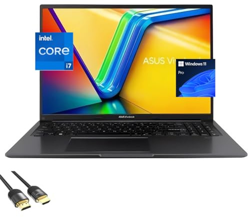 ASUS Vivobook - Computer portatile 16, display Micro-Edge WUXGA, Intel 10-core i7-1255U di 12a generazione (fino a 4,7 GHz), 16 GB di RAM, SSD NVMe da 1 TB, webcam, Lay-Flat a 180°, tastiera, HDMI,