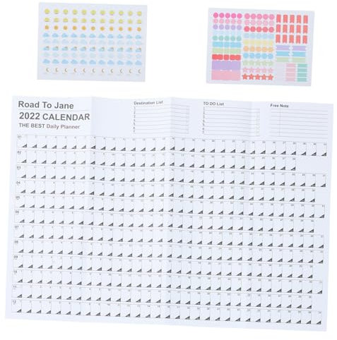 LALAFINA 2sätze Wandkalender Praktischer Notizkalender Mit Aufhängung Vielseitig Einsetzbar Für Büro Schlafzimmer Und Zuhause Stilvolles Design Dickes Kartonmaterial Einfache Seiten