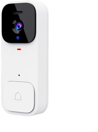 EpheyFIF Smart Video Doorbell, Wireless Intercom High Definition Video Doorbell Camera, 4 3 Display For Villa Home Office Apartment(White)