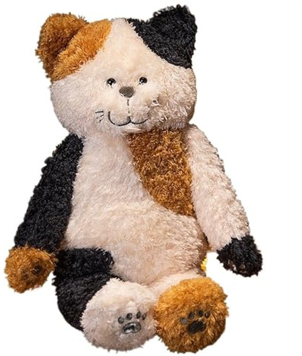 TOPLITHE Kawaii Katzen Kuscheltier, Beschwerte Katze Ausgestopfte Cartoon Tiere Weiches Plüschkissen Umarmungskissen Geschenke for Kinde Jungen und Mädchen(White,40CM/15IN)