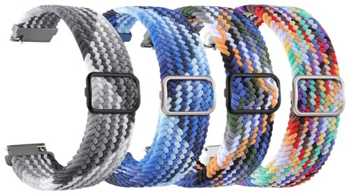 KUBFDL Nylon Uhrenarmband 20mm 22mm Armband für Damen Herren Elastisches Smartwatches Ersatzarmband Verstellbares Schnellverschluss Sport Uhrenarmbänder, Uhren Ersatzband