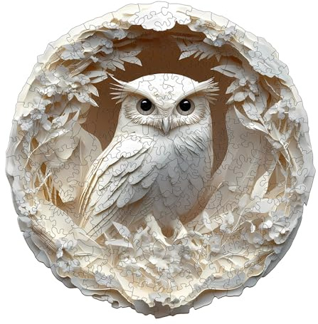 Holzpuzzle Erwachsene 3D Geschnitzt Eule - 200 Teile holzpuzzle Geschenkbox | Wanddekoration,Geschenk für Freunde und Familien,Geschenke für Puzzleliebhaber,Stressabbau