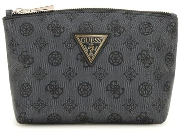 GUESS Wilder Large Top Zip Cosmetic Bag Charcoal