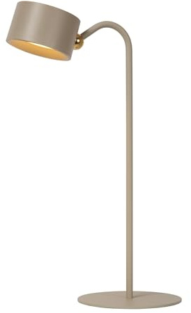 LUCIDE JOLAN - wiederaufladbare Schreibtischlampe/Klemmleuchte/Wandleuchte - Akku/Batterie - LED Dim to warm - 1x3,5W 2700K/5700K - Taupe