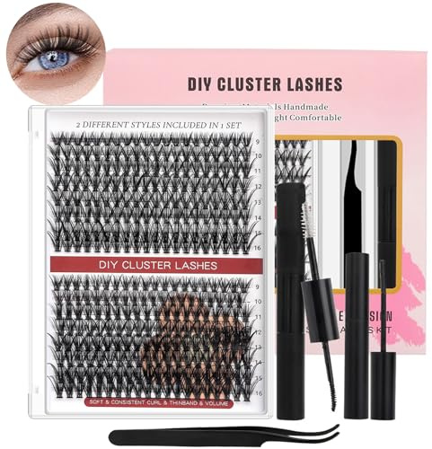 BestoU Pestañas Pelo a Pelo Kit de Extensión de Pestañas DIY Pestañas Postizas Individuales con 320 PCS Pestañas Postizas Naturales 30D 40D Pegamento Pestañas Pinzas Kit Pestañas Extensiones