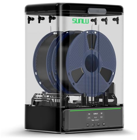 SUNLU 3KG Filament Trockner SP2 & Aufbewahrung Box, 2-Spulen 3D Drucker Filament Dryer, 70℃ Maximale Temperatur mit 360° Heizung, 3D Filamenttrockner für 1,75 mm PLA PETG ABS TPU