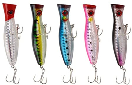 Phyachelo KöDer für OberfläChen Angeln - Popper - Fang-/Spinnen Angeln Pack - Meer Angeln - 5 StüCk - 12,5 cm und 40 Gramm