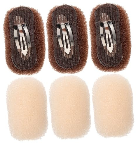 FONDOTIN 6 Stück Haarpolsterclip Bump up Haarstyling Tool Für Frauen Atmungsaktiv Natürliche Volumenverlängerung Mit Kissen in Kaffee Und Creme Haarschmuck Zubehör