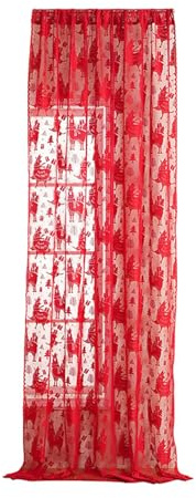 Uqezagpa Tenda ricamata natalizia per festival, decorazione festiva, tessuto in poliestere denso, blocco della luce, protezione della privacy, tende per la protezione della privacy