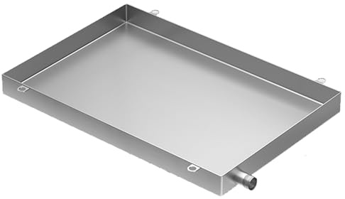 Bac de Vidange pour Unité Ac, Bac de Vidange, en Acier Inoxydable 304 avec Trou de Drainage, pour la Protection Des Sols(400x600x50mm)