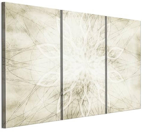 LUMASOUL Wandbilder 3er Set für Wohnzimmer Mandala 12 120x80 cm | 3-teiliges Leinwandbild für Schlafzimmer, Flur, Büro und Küche