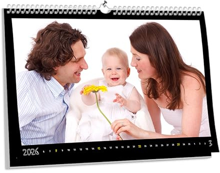 KALVOS Österreichischer Personalisierter Fotokalender 2026, Wandkalender A3 und A4, Jahreskalender Zum Selbstgestalten, Monatskalender, Das Perfekte Geschenk, Bastelkalender, Kalender 2026