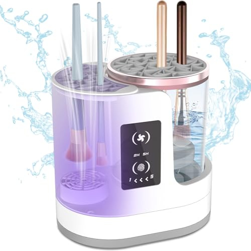VexNook 3-in-1 Automatic Makeup Brush Cleaner with Drying & UV Sanitising Functions & 99.9% Germ Elimination, USB-Powered Cosmetic Brush Cleaning Tool for All Brush Types
