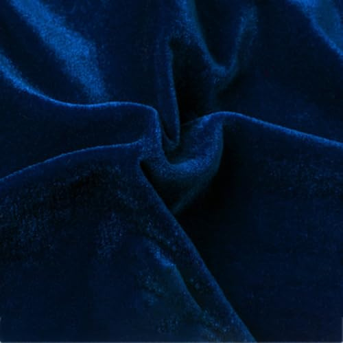Vayliro 1m x 2m Samtstoff Meterware Vorhangstoff Bekleidungsstoffe Samt Stoff Pannesamt Stoff Dekostoffe für DIY Nähen Kunsthandwerk Kissen Kleid Bühnentuch Hintergrundtuch Tischdecken,Königsblau