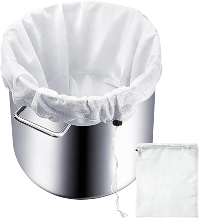 Extra Large Brew Bags 26x22 Reusable Press Drawstring Straining with Fine Mesh and Drawstring Closure Filter Food Strainer Bags Nylon for Home Brewing Cider Wine Beer Nut Milk Yogurt Jam