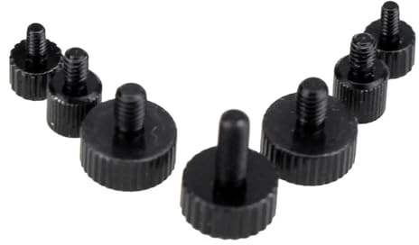 Zylinderschraube mit flachem Kopf aus Kohlenstoffstahl, handfest anzuziehen, M1,6 M2 M2,5 M3 M4 M5, gerändelte Rändelschraube(Black(knurled),M5)
