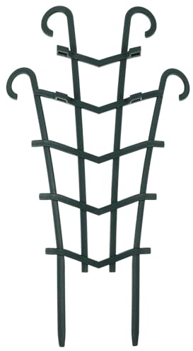 Toyvian Ensemble de 4 Treillis de Jardin en Fer pour Plantes Grimpantes Support Robuste pour Clématites et Cactus Grimpants Finition Noire Adapté pour Pots et Jardin Extérieur