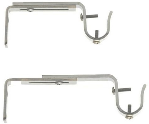 Soporte de pared extensible y ajustable para barra de cortinas, Ø 20 mm, longitud 110-150 mm, color plata mate, (1 juego de 2 soportes de varilla)