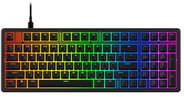 HyperX Eve 1800 – Gaming Keyboard, 1800 Form Factor,10 Zone Customizable RGB Lighting, Built-in Media Buttons, Membrane Switches, – Black