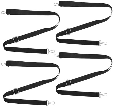Gadpiparty 4 Stück Verstellbare Elastische Befestigungsgurte für Pferdedecken 150cm Nylon Beinschlaufen mit Metall Drehverschluss Silberfarbene Ersatzriemen für Universelle