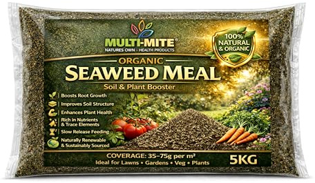 Multi-Mite 5KG Organic Seaweed Meal Fertiliser – Natural Plant Food & Soil Conditioner for Lawns, Gardens & Vegetables – Slow Release, Improves Soil Health & Root Growth (5KG)