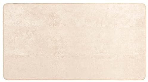 KTHLBRH Rutschfester Teppichläufer MARSA Creme 100x150 cm aus Polyester-Velours und PVC – maschinenwaschbarer Langflorteppich für Flur, Schlafzimmer und Eingangsbereich