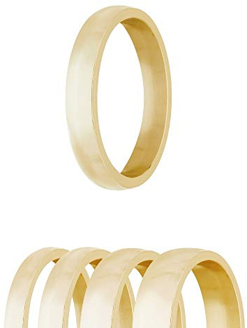 Treuheld® | Matter Edel-Stahl Ring in Gold - 48 Größen & Breiten - MATT gebürstet - Herren & Damen-Ring - sandgestrahlt - Finger-Ring - Ring-Größen: 48, 50, 51, 52, 53, 54, 55, 56, 57, 58, 60, 62